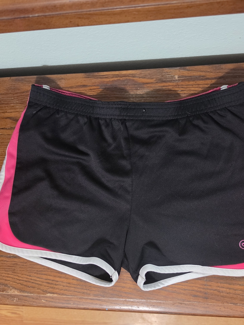 Champion Black Athletic Shorts with Pink Panels